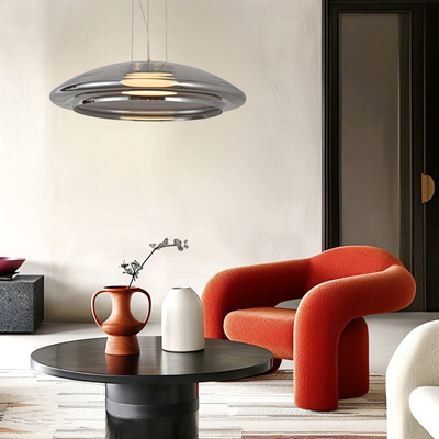 Lampa wisząca Ombre 42 szklana nad stół dymiony klosz GX53