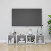vidaXL Szafka pod TV, wysoki połysk, biała, 37x35x37 cm