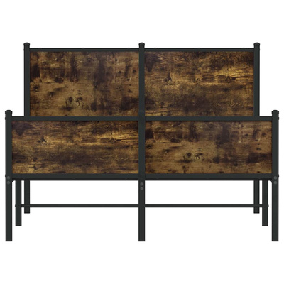 Metalowa rama łóżka, bez materaca, przydymiony dąb, 120x200 cm
