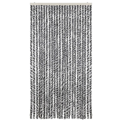 Zasłona przeciwko owadom, szaro-czarno-biała, 100x230, szenil