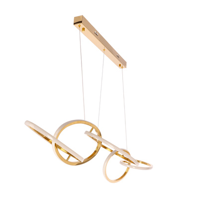 Lampa wisząca ANNELI elegancka  – złota nieregularna forma 125 cm – designerska lampa salonu i jadalni LED 3000K