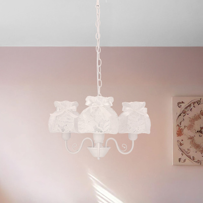 Lampa wisząca z abażurami Rossini biała potrójna do salonu E27