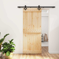 Drzwi przesuwne Naturalny i czarny 85 x 210 cm