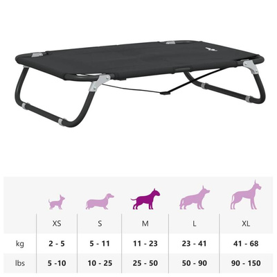 vidaXL Legowisko dla psa, antracytowe, tkanina Oxford i stal