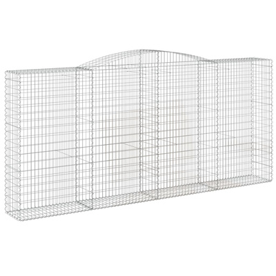 Kosze gabionowe, 3 szt, 400x50x180/200 cm, galwanizowane żelazo