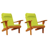 Poduszki na krzesła Gładki 2 pcs Jasnozielony 58 x 77 x 4,5 cm
