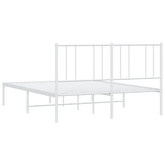 Metalowa rama łóżka z wezgłowiem biała, 140x200 cm model standard