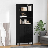 Highboard 2 szt. Czarny Dąb 69,5 x 34 x 180 cm