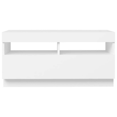 vidaXL Szafka pod TV z oświetleniem LED, biała, 80x35x40 cm