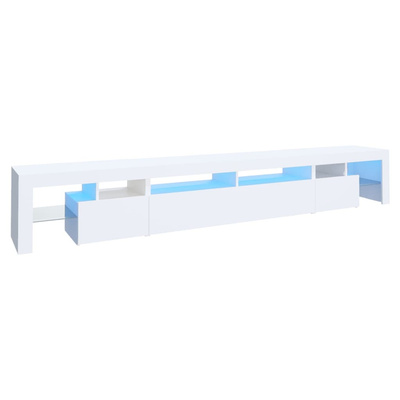 vidaXL Szafka pod TV z oświetleniem LED, biała, 260x36,5x40 cm