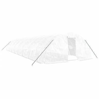 Szklarnia ze stalową ramą, biała, 80 m?, 16x5x2,3 m