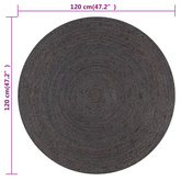vidaXL Ręcznie wykonany dywan z juty, okrągły, 120 cm, ciemnoszary