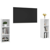 vidaXL Szafki telewizyjne, 2 szt., białe, wysoki połysk, 107x35x37 cm