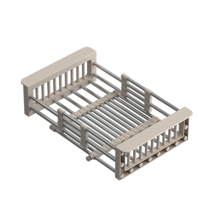 Koszyk regulowany stal szczotkowana / uchwyty beżowe