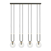 Lampa wisząca GLAM 4 BLACK/TRANSPARENT