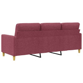 Sofa 3-osobowa, winna czerwień, 180 cm,tapicerowana tkaniną