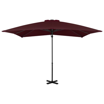 vidaXL Parasol wiszący na aluminiowym słupku, bordowy, 250x250 cm