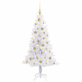 Sztuczna choinka z 150 diodami LED Biały 150 cm PVC i Stal