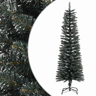 Sztuczna, smukła choinka ze stojakiem, zielona, 150 cm, PVC