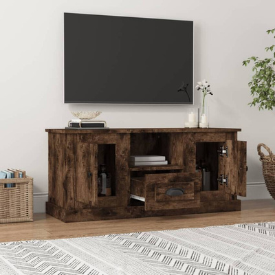 vidaXL Szafka pod TV, przydymiony dąb, 100x35,5x45 cm