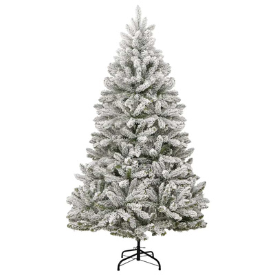 Sztuczna choinka na zawiasach, 300 lampek LED i bombki, 270 cm