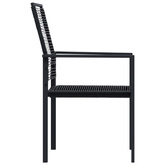 vidaXL Krzesła ogrodowe, 4 szt., rattan PVC, czarne