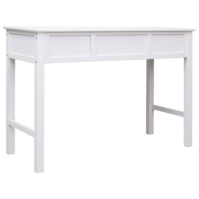 vidaXL Biurko, białe, 110 x 45 x 76 cm, drewniane