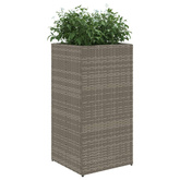 Donice ogrodowe, 2 szt., szare, 40x40x80 cm, rattan PE