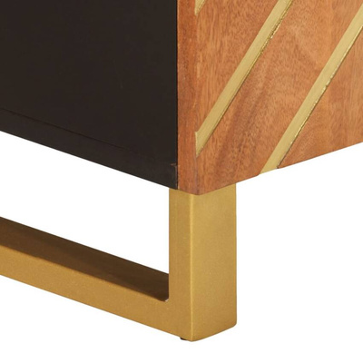 vidaXL Szafka pod TV, brązowo-czarna 105x33,5x46 cm, lite drewno mango