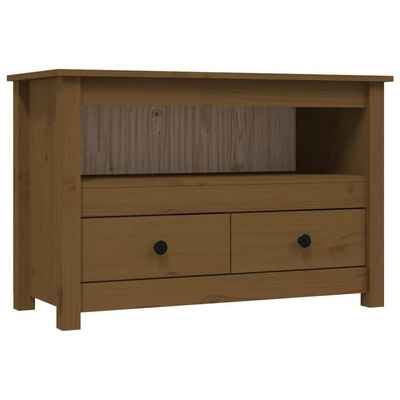 vidaXL Szafka pod TV, miodowy brąz, 79x35x52 cm, lite drewno sosnowe