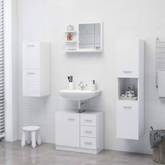 vidaXL Lustro łazienkowe, białe, wysoki połysk, 60x10,5x45 cm