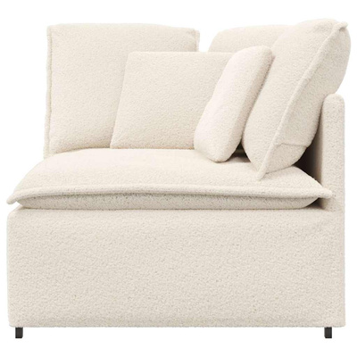 Modułowy Narożnik Sofa z Poduszkami Kremowy 100 cm