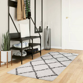 vidaXL Dywan z długim włosiem PAMPLONA, kremowo-czarny, 80x200 cm