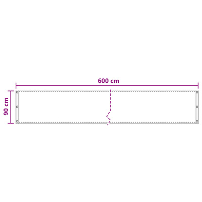 Ekran balkonowy piaskowy 90 x 600 cm HDPE i aluminium
