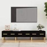vidaXL Szafka pod TV, czarna, 150x34,5x30 cm, materiał drewnopochodny