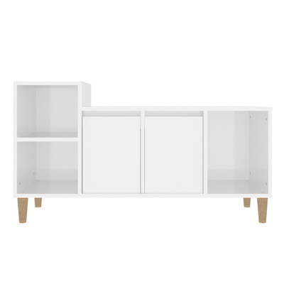 vidaXL Szafka pod TV, wysoki połysk, biała, 100x35x55 cm wariant 4