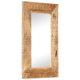 vidaXL Lustro w ręcznie rzeźbionej ramie, 80x50x2,5 cm, drewno mango