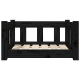 vidaXL Legowisko dla psa, czarne, 55,5x45,5x28 cm, lite drewno sosnowe