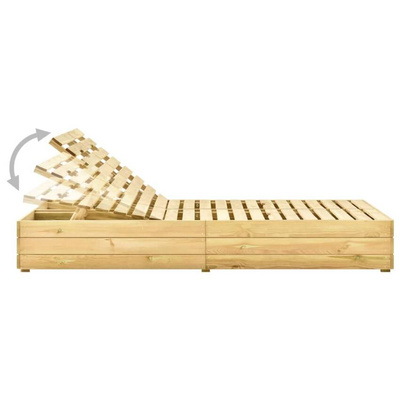 vidaXL Podwójny leżak z szarymi poduszkami, impregnowana sosna