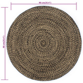 vidaXL Ręcznie wykonany dywanik, juta, czarny i naturalny, 90 cm