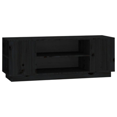 vidaXL Szafka pod TV, czarna, 110x35x40,5 cm, lite drewno sosnowe