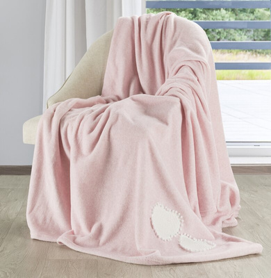 Koc Heart różowy 150x200