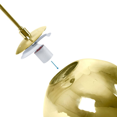 Lampa Wisząca złota Szklana 3x E27 Abruzzo Sfero