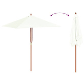 Parasol ogrodowy na drewnianym słupku, 150 x 200 cm, piaskowy