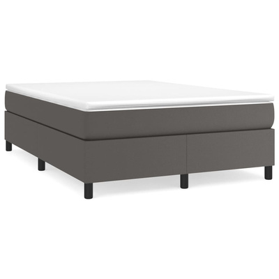 vidaXL Łóżko kontynentalne z materacem, szare, ekoskóra 160x200 cm model standard