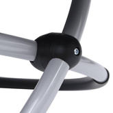 vidaXL Leżak ogrodowy z poduszką, stalowy, czarny