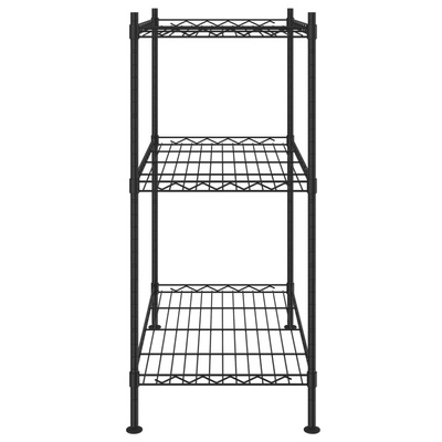 3-poziomowy regał, 60x35x76 cm, czarny, 150 kg