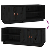 vidaXL Szafka pod TV, czarna, 105x34x40 cm, lite drewno sosnowe