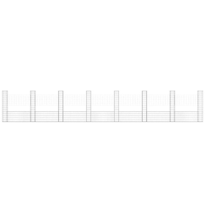 Ogrodzenie gabionowe z 8 słupkami, żelazo, 860x20x150 cm