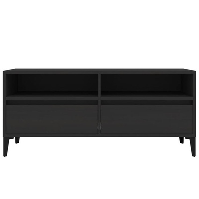 vidaXL Szafka pod TV, czarna, 100x34,5x44,5cm, materiał drewnopochodny